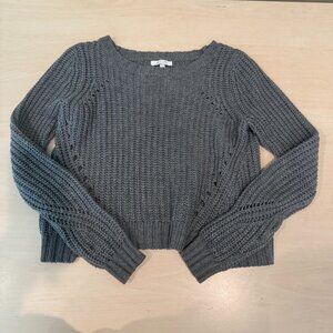 dELiA's Vintage Grey Cable Knit Long Sleeve Sweater Size Medium